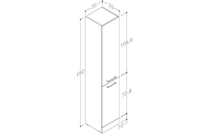 VINOS 350mm Floor Standing 2 Door Tall Unit - Anthracite Gloss