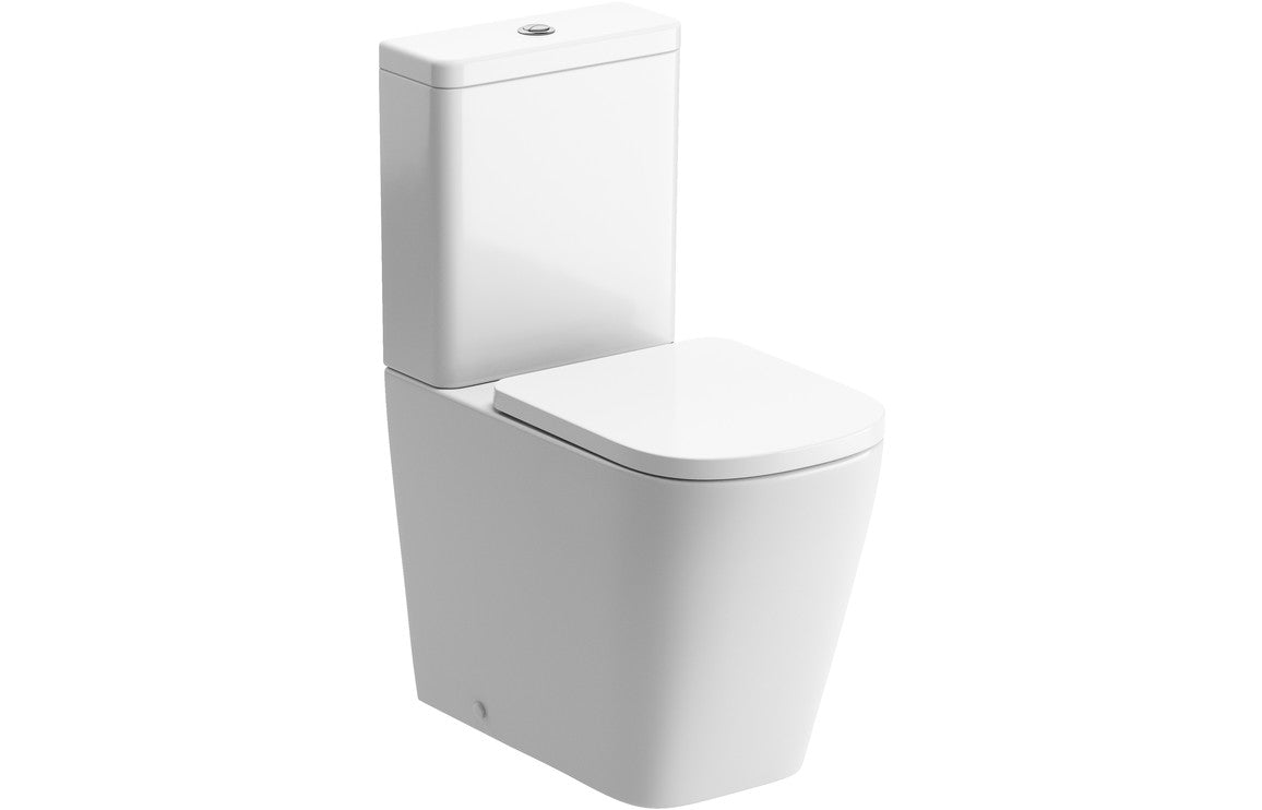 Tilia Rimless Close Coupled Fully Shrouded Comfort Height WC & Soft Close Seat