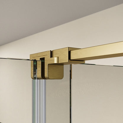 Monolux 8mm Easy Clean 2m Tall Sliding or Wetroom Shower Door & Optional Side Panel - Brushed Brass