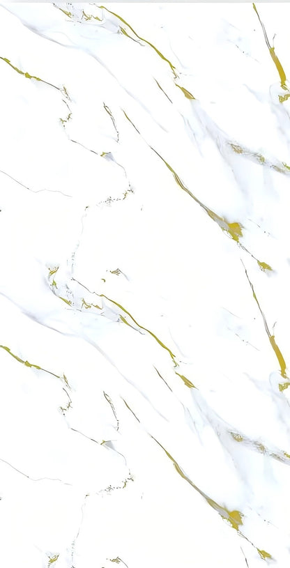 Shower Wall Panel  1200 Carrara Marble  Gold Gloss