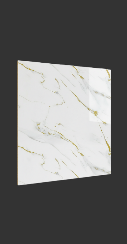 Shower Wall Panel  1200 Carrara Marble  Gold Gloss