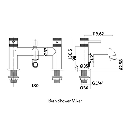 Novo Bath Shower Mixer Chrome