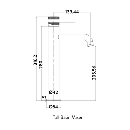 Novo Tall Mono Basin Mixer Chrome