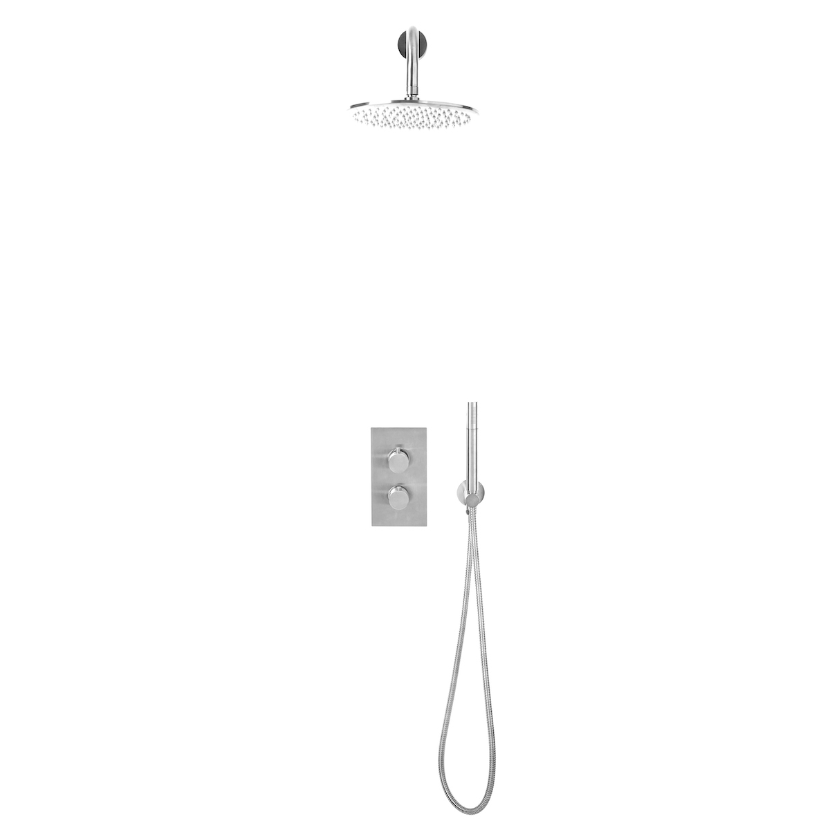 Novo Chrome Round Handle, Handset & Mounting Bracket
