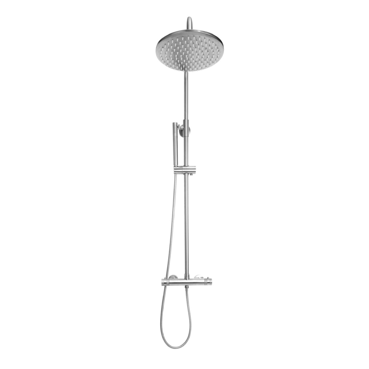 Novo Chrome Round Rigid Riser Shower