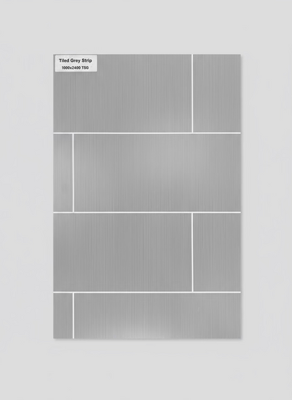 Shower Wall Panel  1000 Tiled Grey Strip