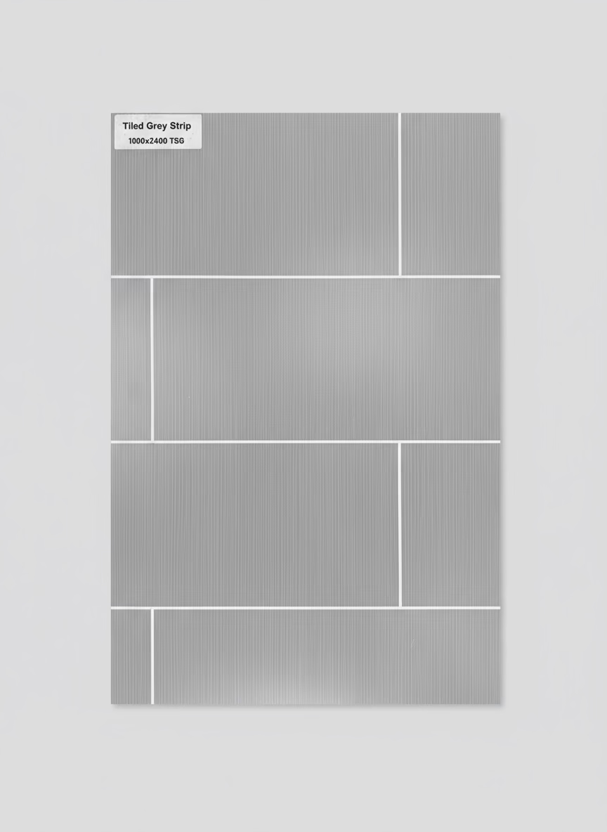 Shower Wall Panel  1000 Tiled Grey Strip