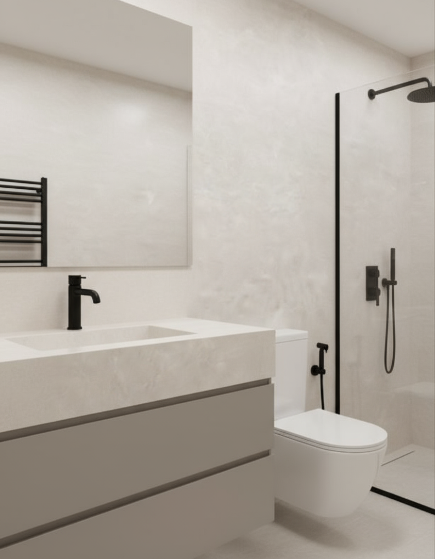 Novo Solid Surface Shower Wall Panel Crema W22