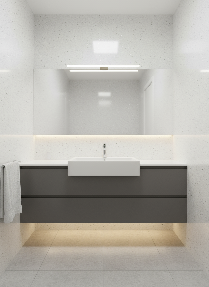 Shower Wall Panel  1200 White Sparkle